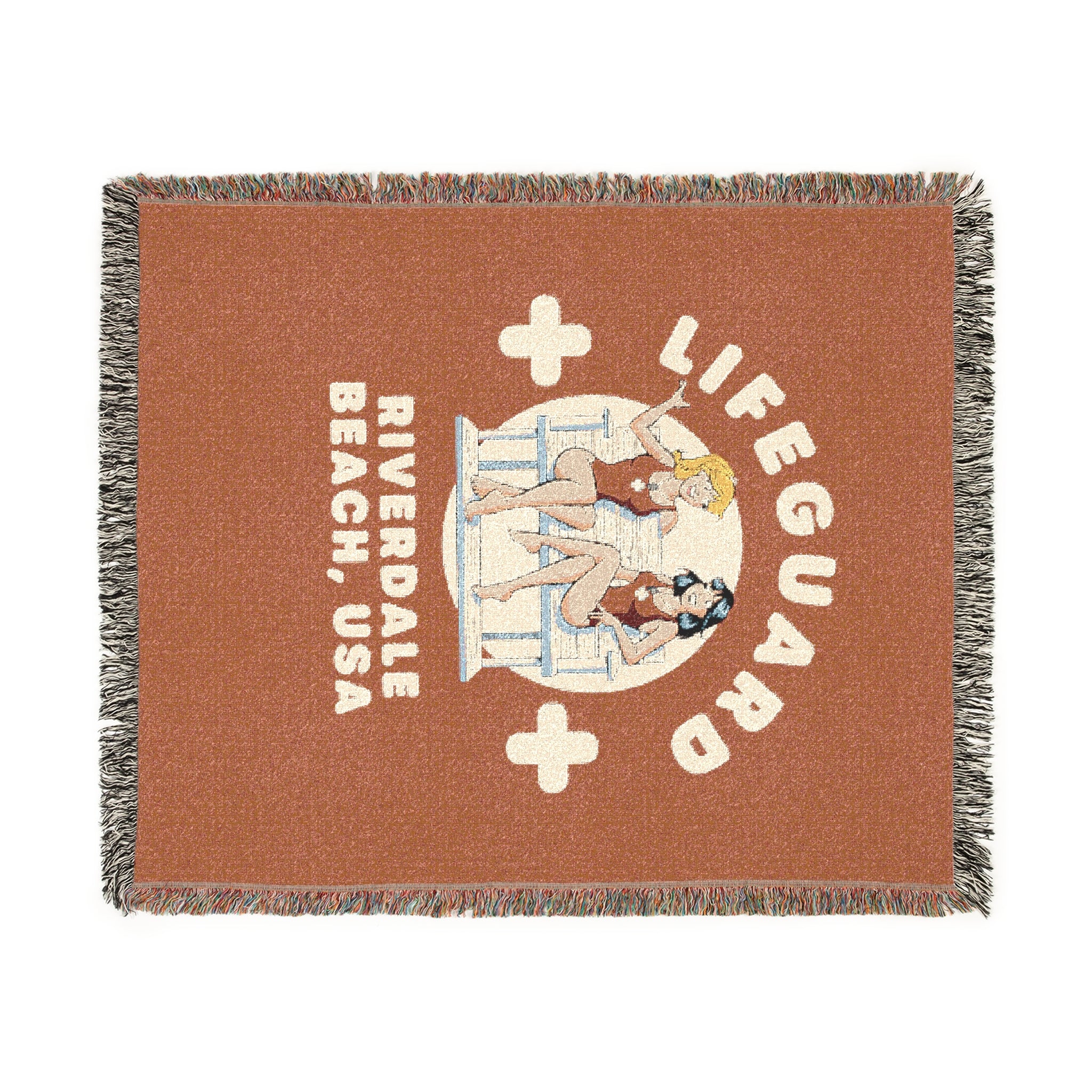 Riverdale Beach USA Lifeguard Woven Blanket featuring Betty and Veronica - Image 2