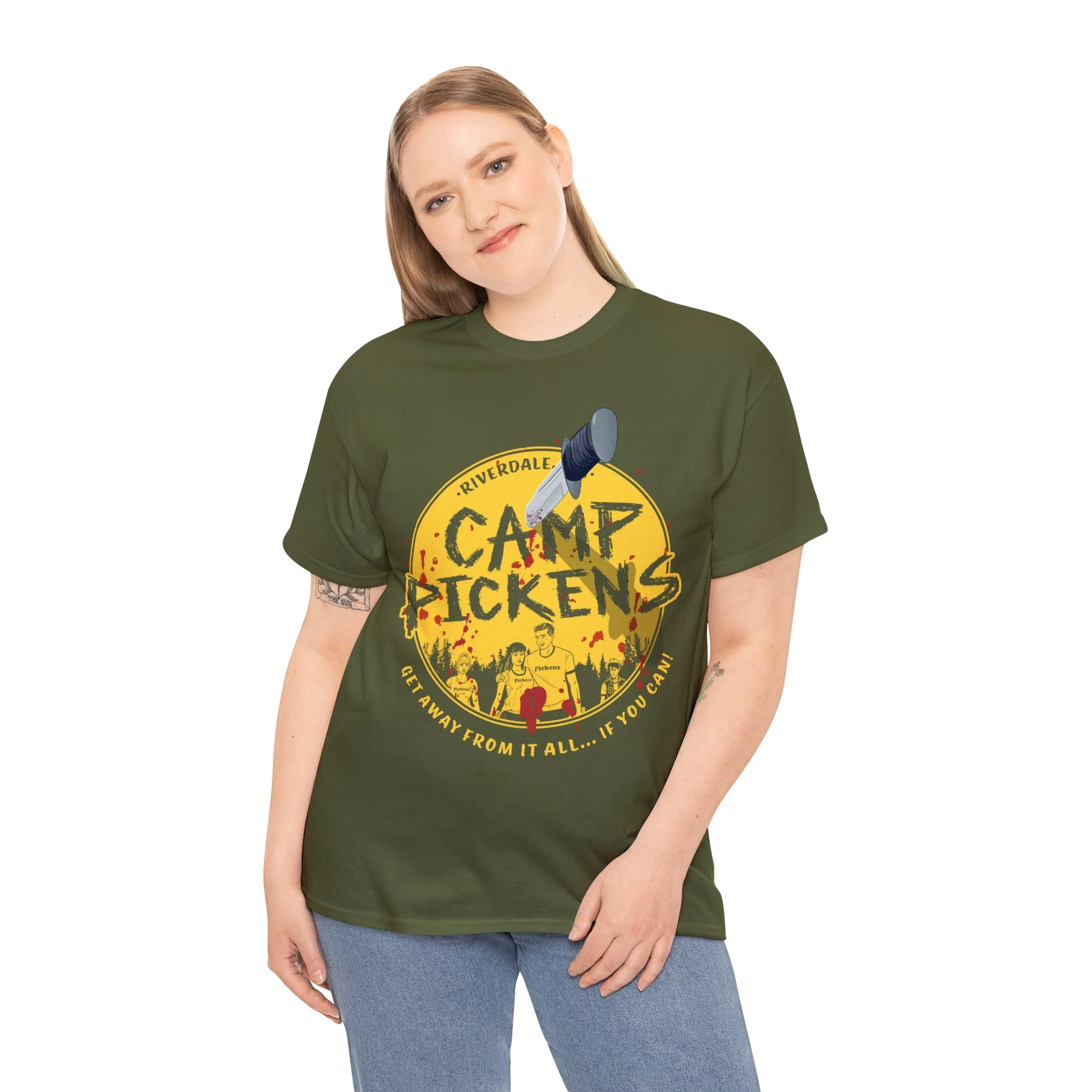 Riverdale Camp Pickens Graphic T-Shirt (Unisex Heavy Cotton Tee) featuring Archie, Betty, Veronica, and Jughead - Image 12