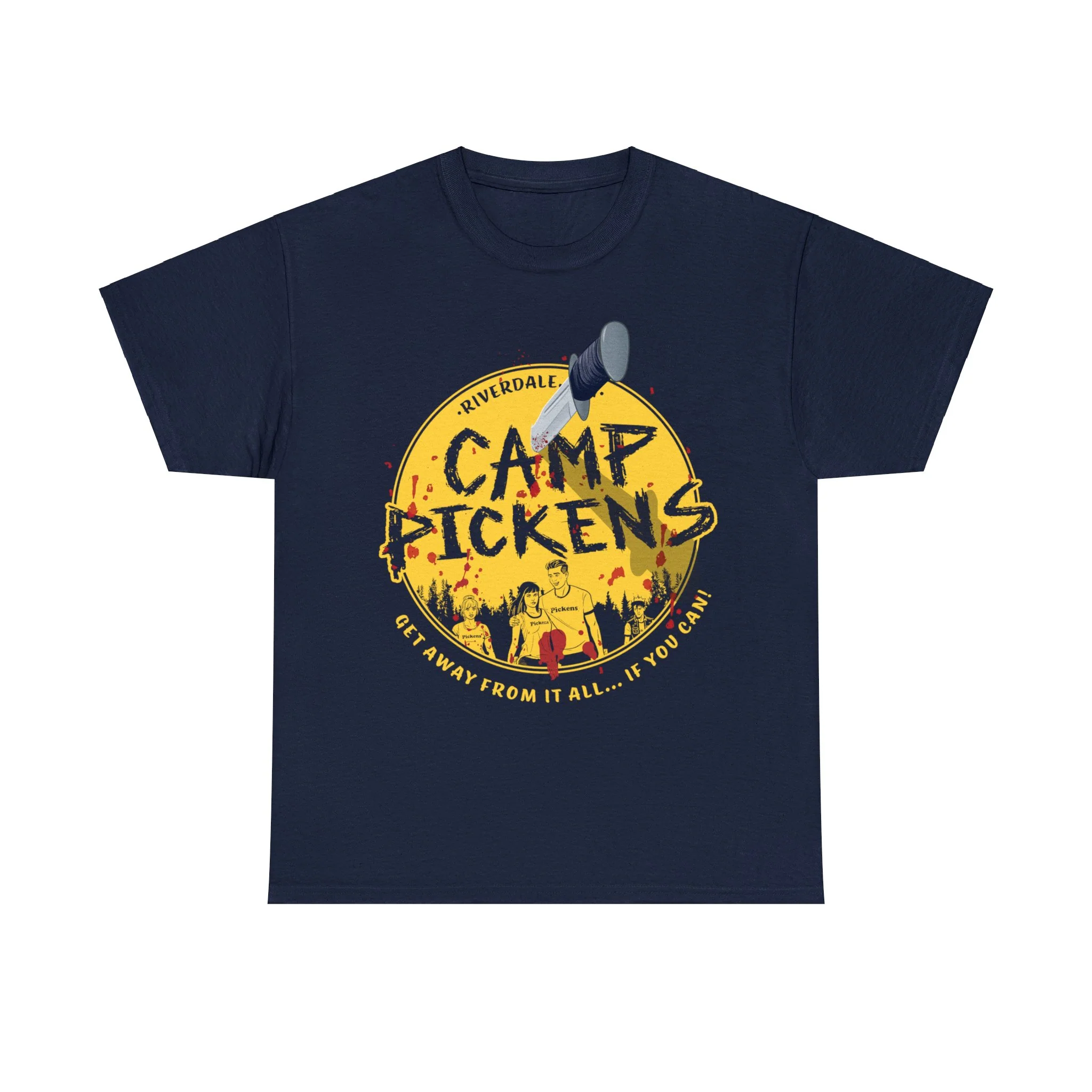 Riverdale Camp Pickens Graphic T-Shirt (Unisex Heavy Cotton Tee) featuring Archie, Betty, Veronica, and Jughead - Image 4