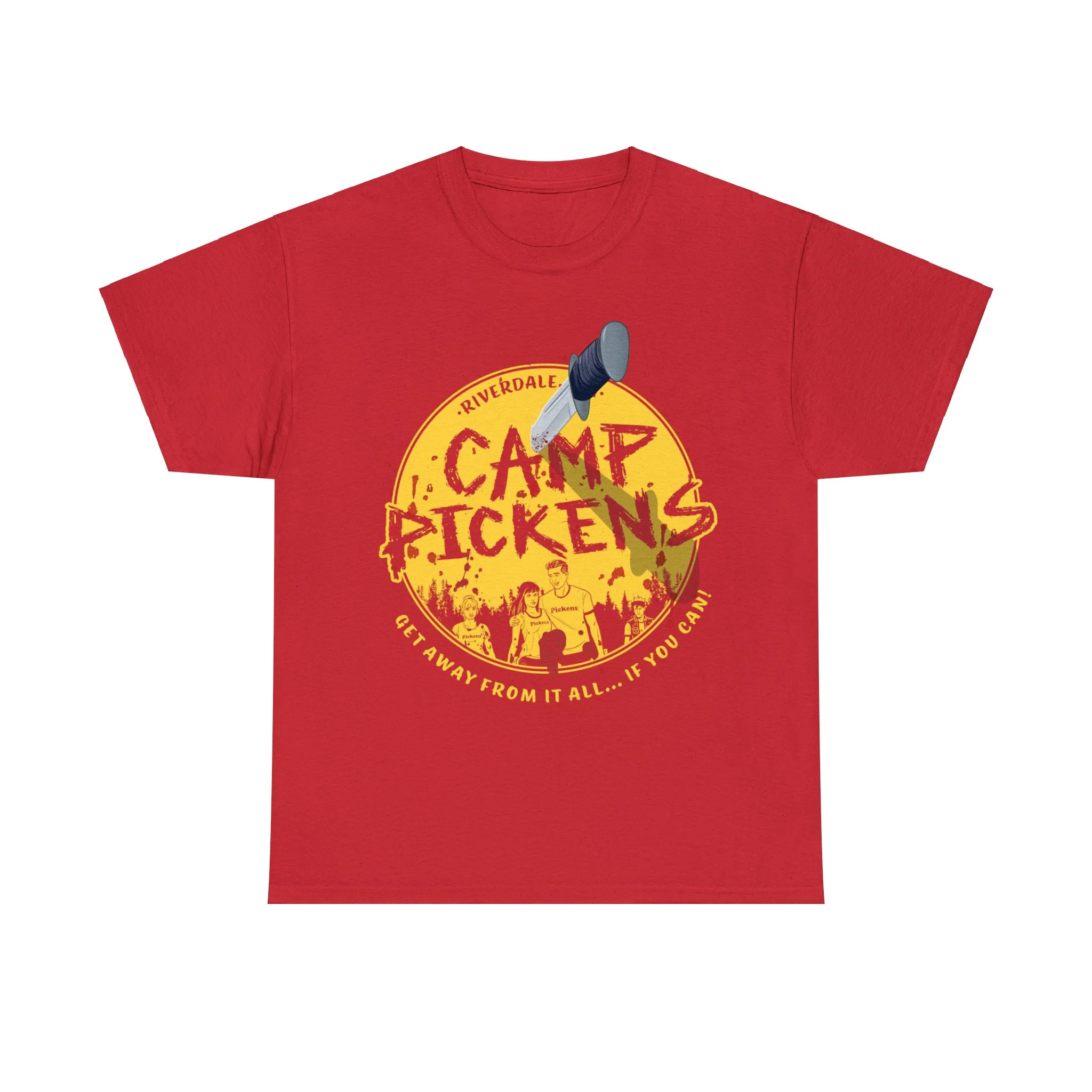 Riverdale Camp Pickens Graphic T-Shirt (Unisex Heavy Cotton Tee) featuring Archie, Betty, Veronica, and Jughead - Image 5