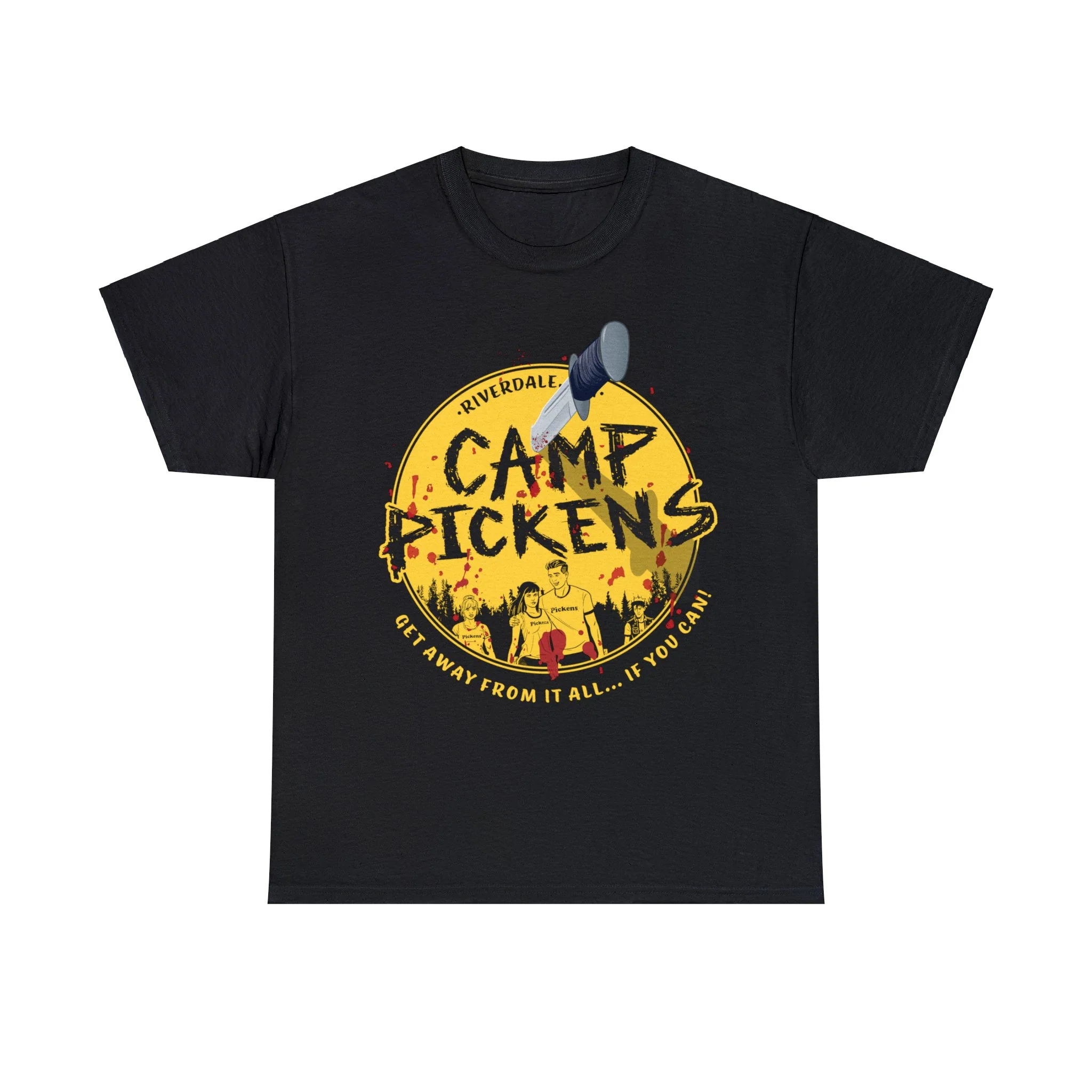 Riverdale Camp Pickens Graphic T-Shirt (Unisex Heavy Cotton Tee) featuring Archie, Betty, Veronica, and Jughead - Image 7