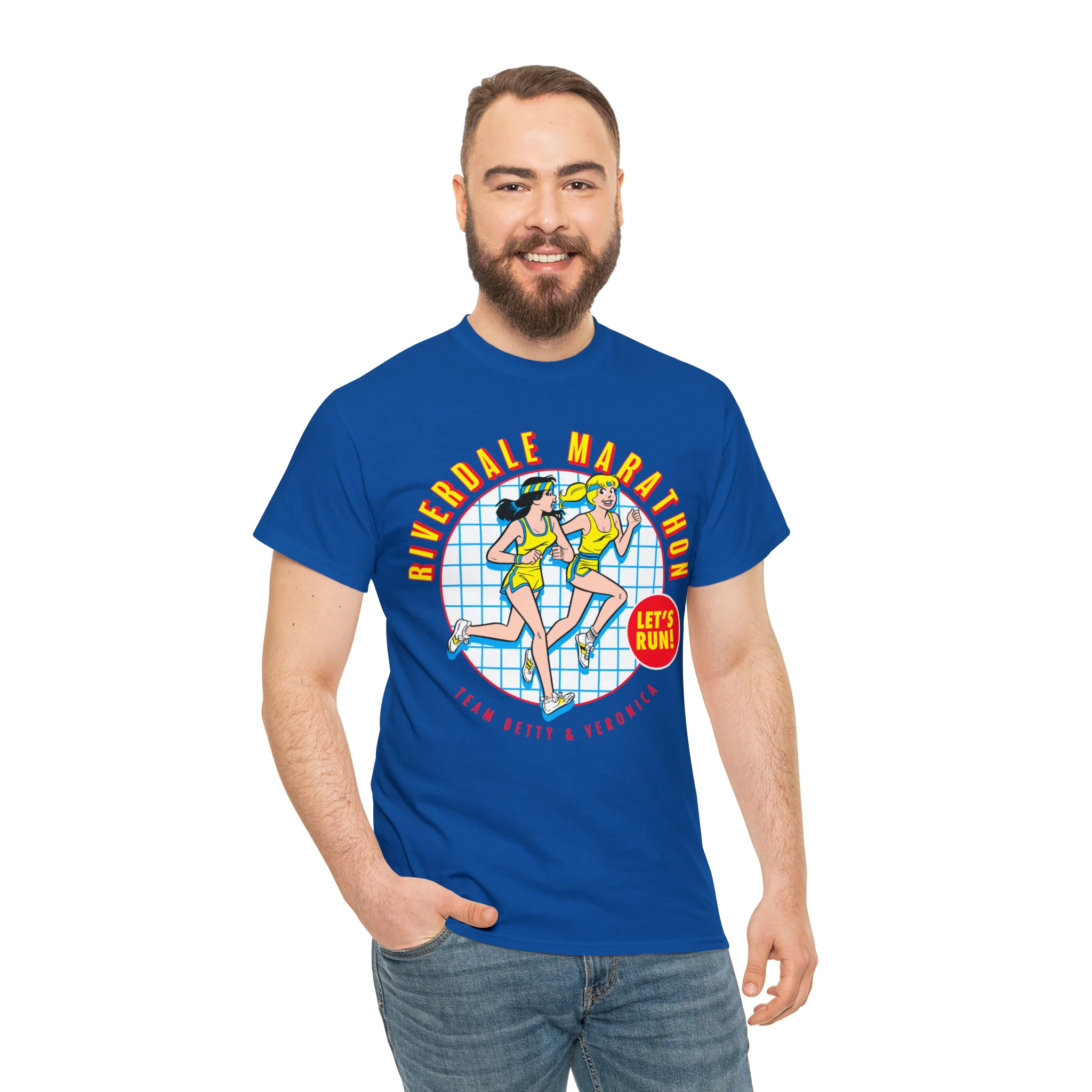 Riverdale Marathon "Let's Run" Graphic Tee (Unisex Heavy Cotton Tee) featuring Betty and Veronica - Image 101