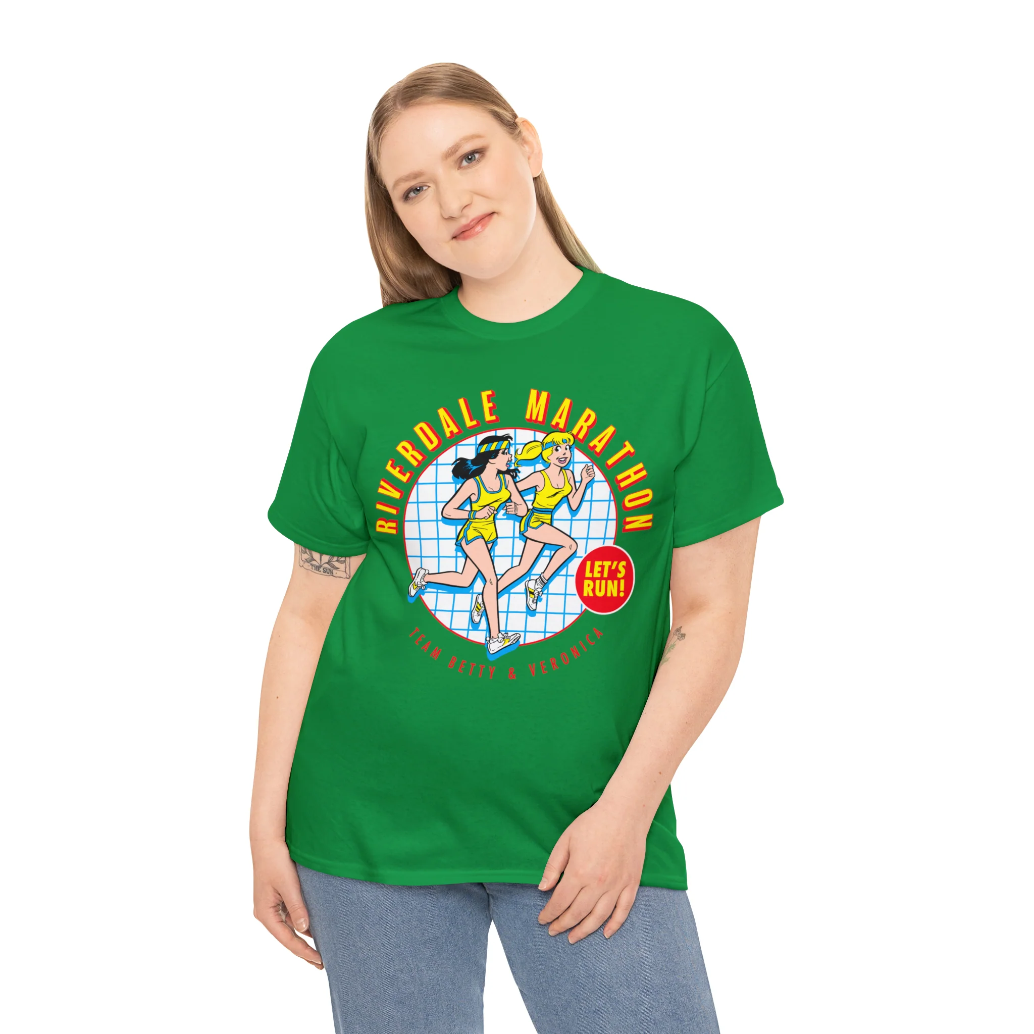 Riverdale Marathon "Let's Run" Graphic Tee (Unisex Heavy Cotton Tee) featuring Betty and Veronica - Image 64