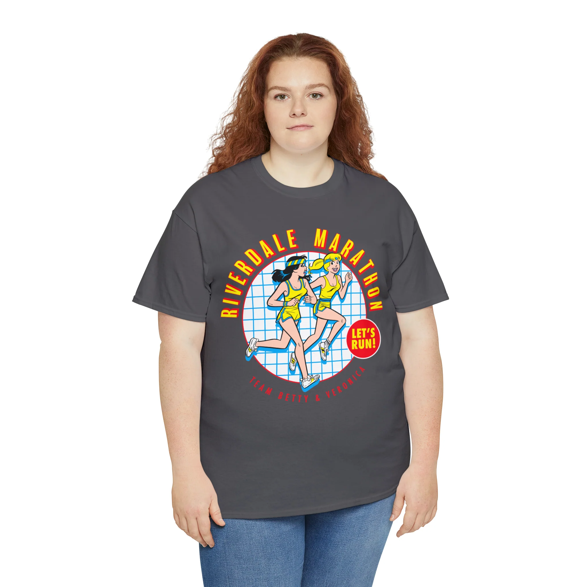 Riverdale Marathon "Let's Run" Graphic Tee (Unisex Heavy Cotton Tee) featuring Betty and Veronica - Image 91