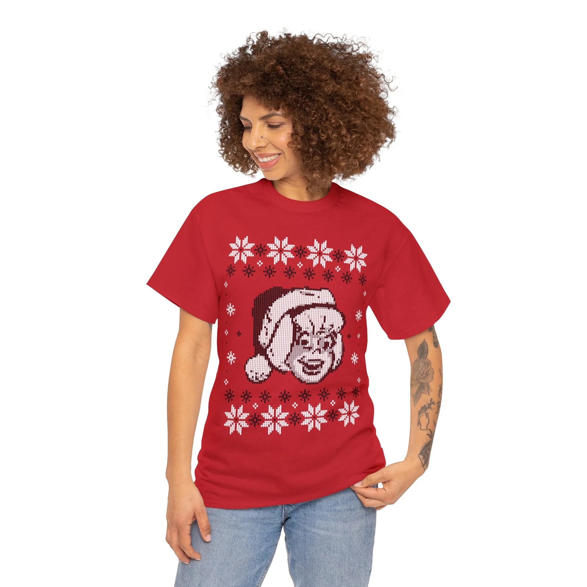 Sabrina the Teenage Witch Holiday Sweater Design Graphic Tee (Unisex Heavy Cotton Tee) - Image 6