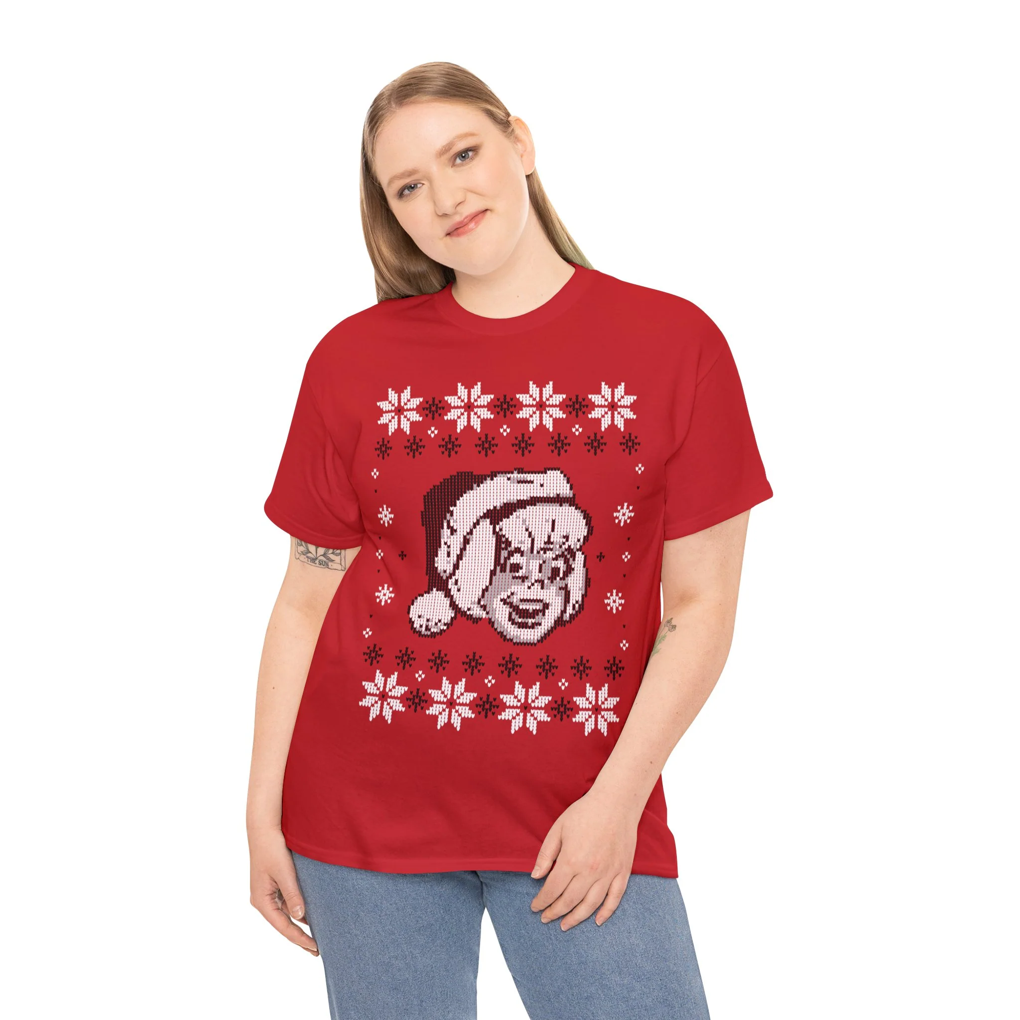 Sabrina the Teenage Witch Holiday Sweater Design Graphic Tee (Unisex Heavy Cotton Tee) - Image 7