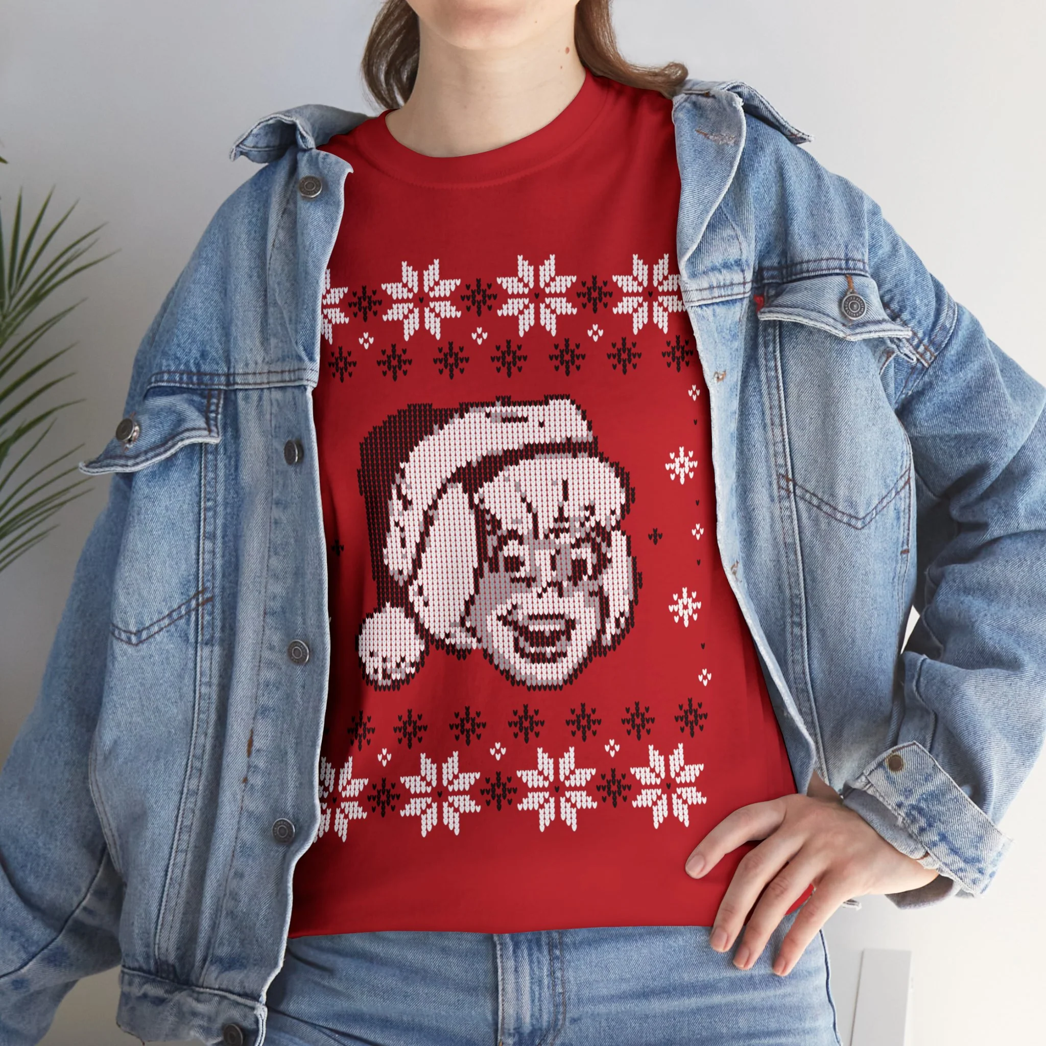 Sabrina the Teenage Witch Holiday Sweater Design Graphic Tee (Unisex Heavy Cotton Tee) - Image 8