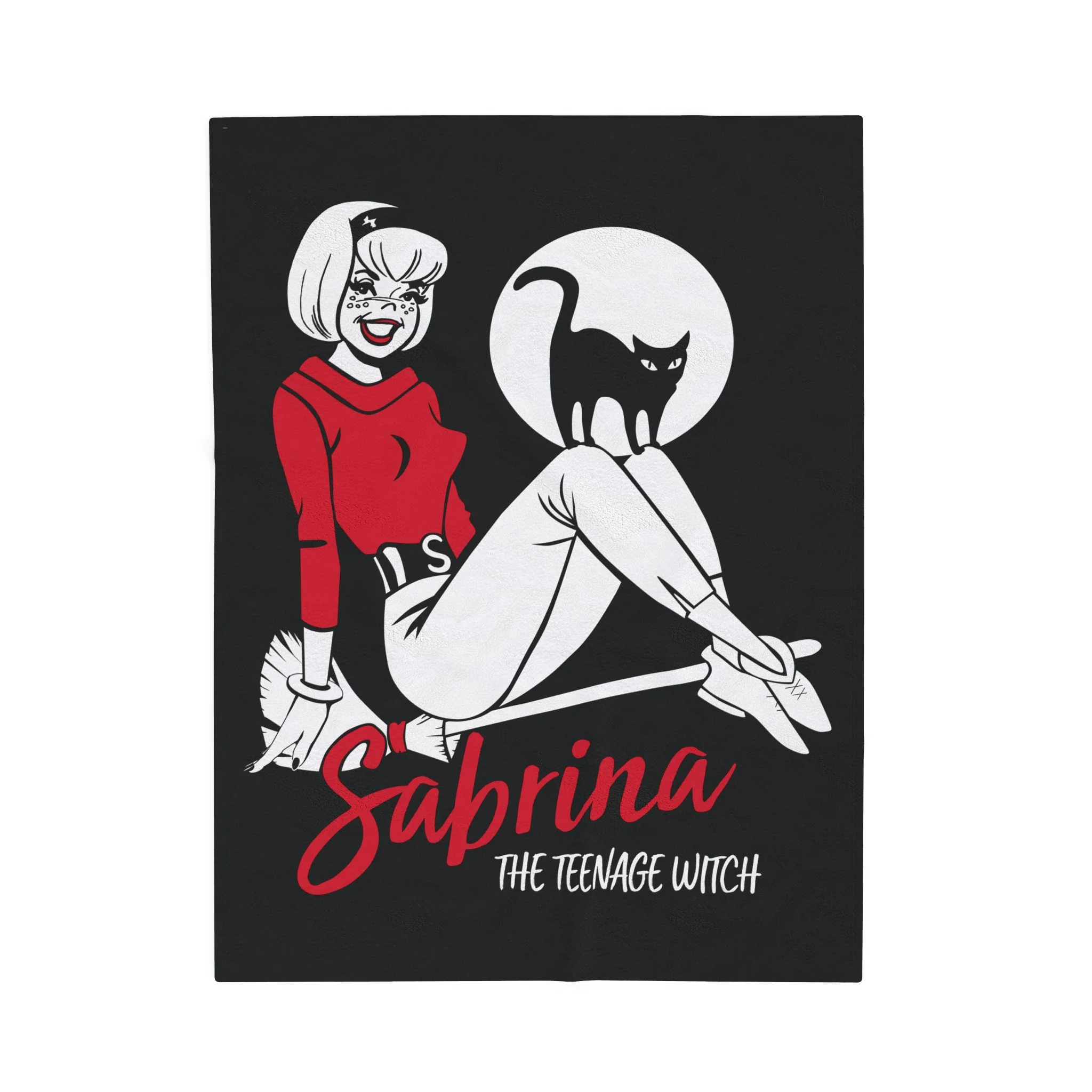 Sabrina The Teenage Witch on Broom Design Velveteen Plush Blanket (Available in 3 Sizes)