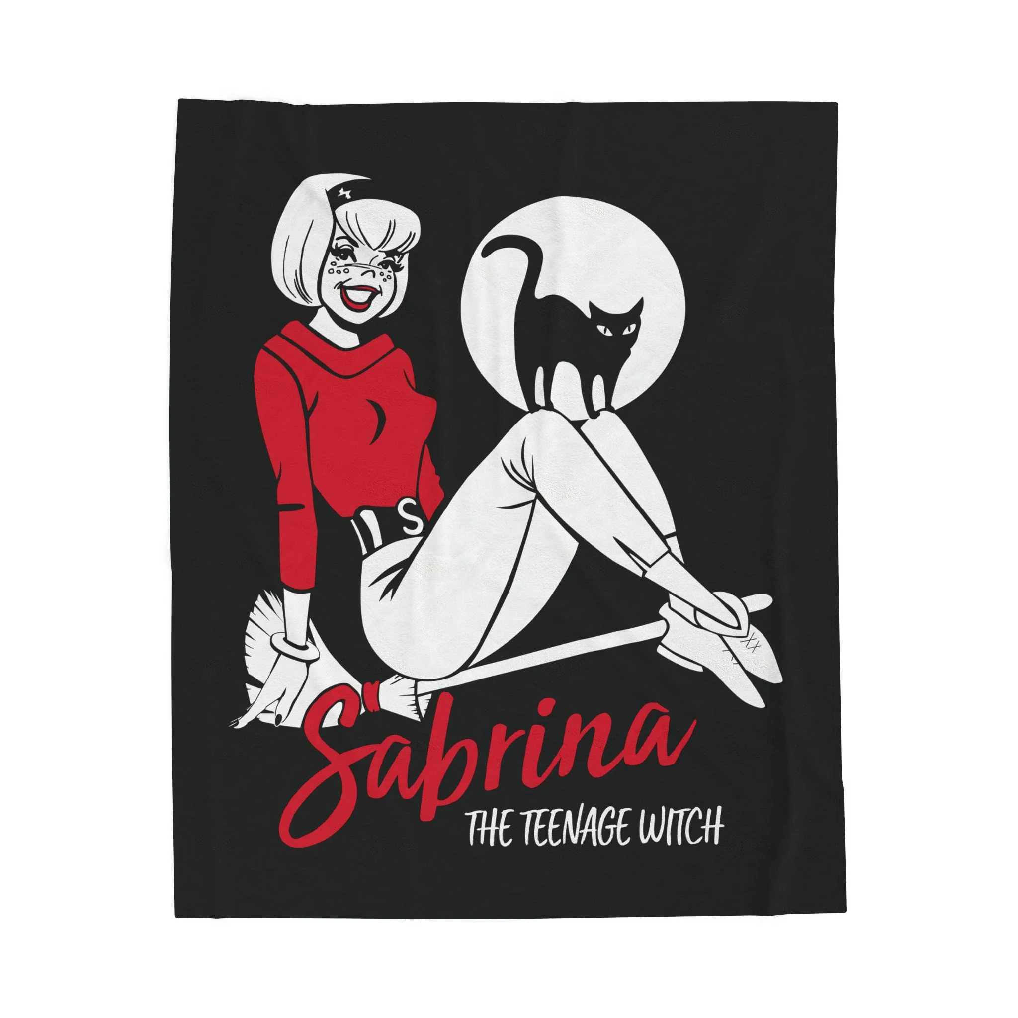 Sabrina The Teenage Witch on Broom Design Velveteen Plush Blanket (Available in 3 Sizes) - Image 2