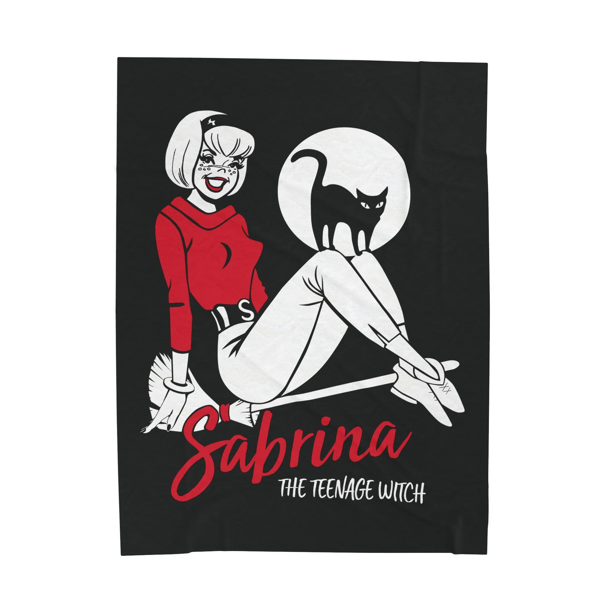 Sabrina The Teenage Witch on Broom Design Velveteen Plush Blanket (Available in 3 Sizes) - Image 3