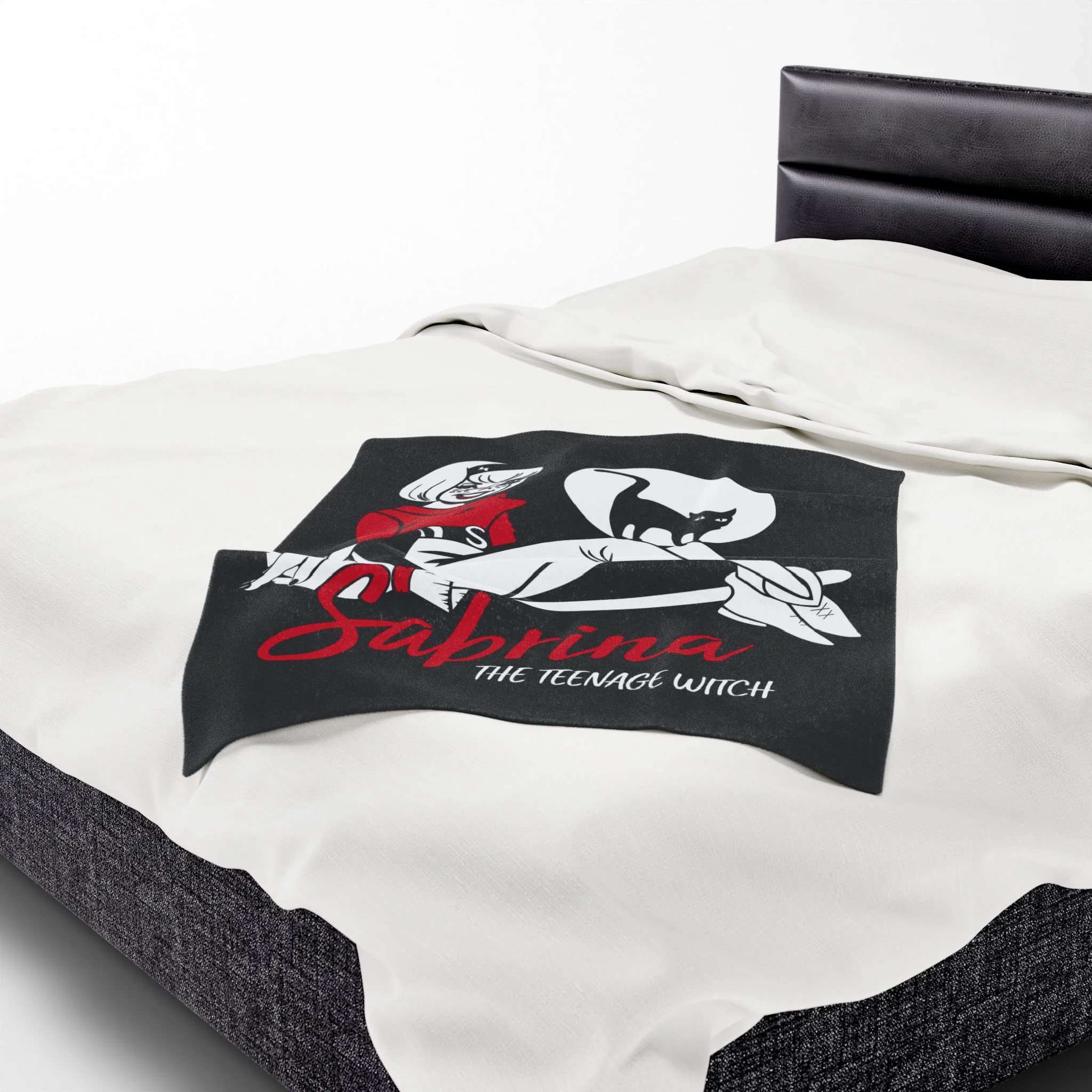 Sabrina The Teenage Witch on Broom Design Velveteen Plush Blanket (Available in 3 Sizes) - Image 6