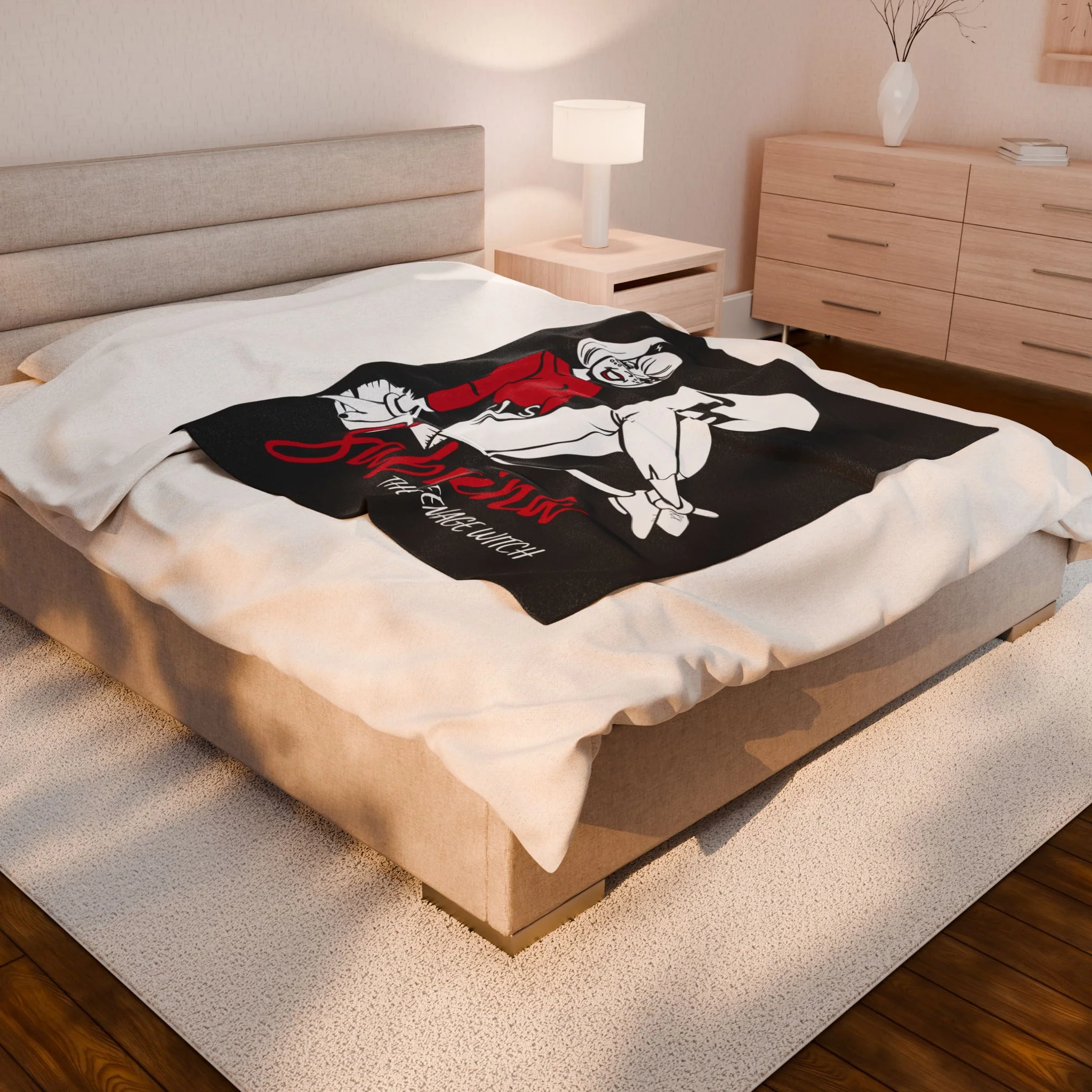 Sabrina The Teenage Witch on Broom Design Velveteen Plush Blanket (Available in 3 Sizes) - Image 8