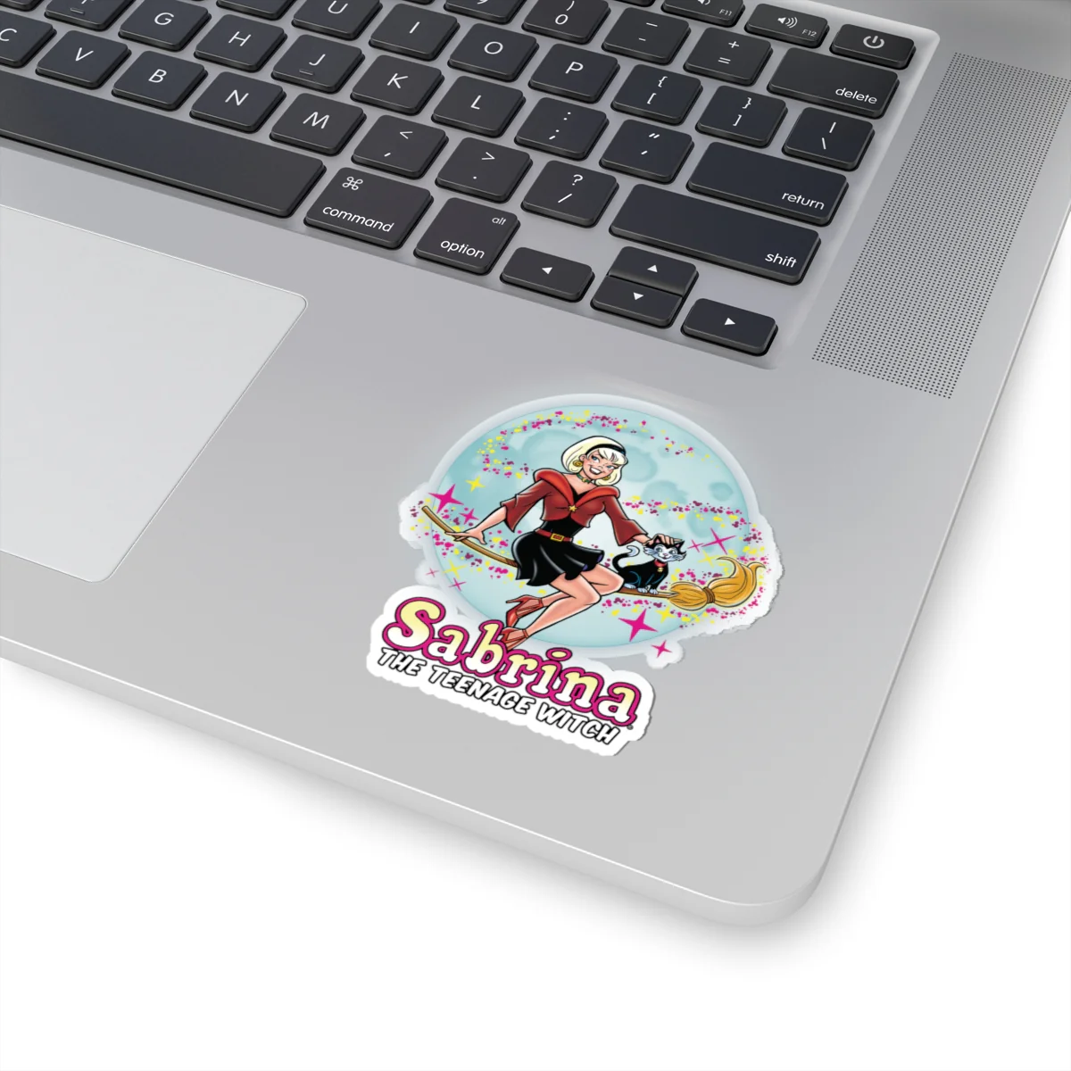 Sabrina the Teenage Witch on Broom Modern Design Kiss-Cut Stickers | Fun Cheerful Decor for Laptops & Journals - Image 4