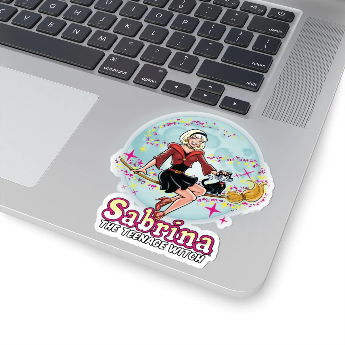 Sabrina the Teenage Witch on Broom Modern Design Kiss-Cut Stickers | Fun Cheerful Decor for Laptops & Journals - Image 6