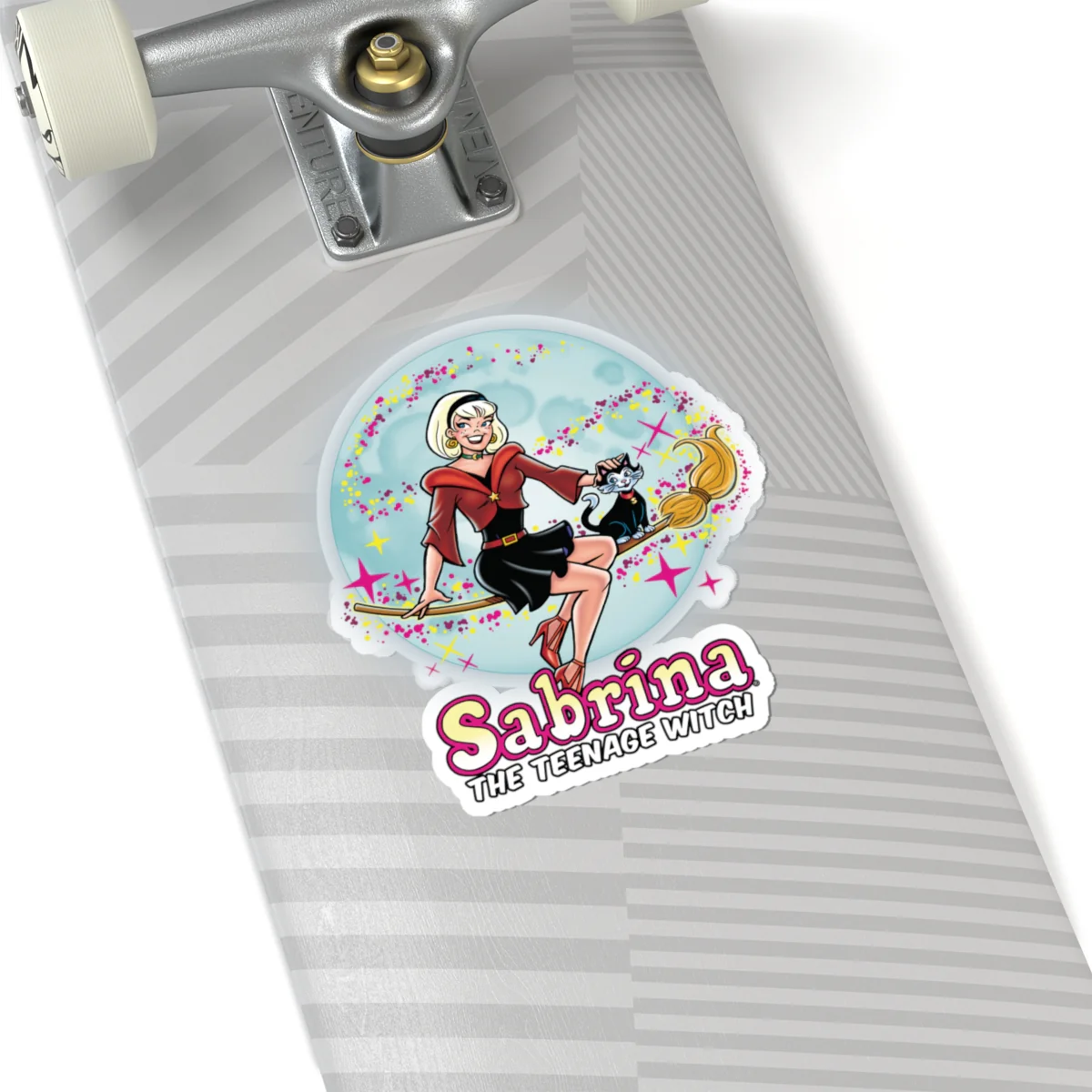 Sabrina the Teenage Witch on Broom Modern Design Kiss-Cut Stickers | Fun Cheerful Decor for Laptops & Journals - Image 8