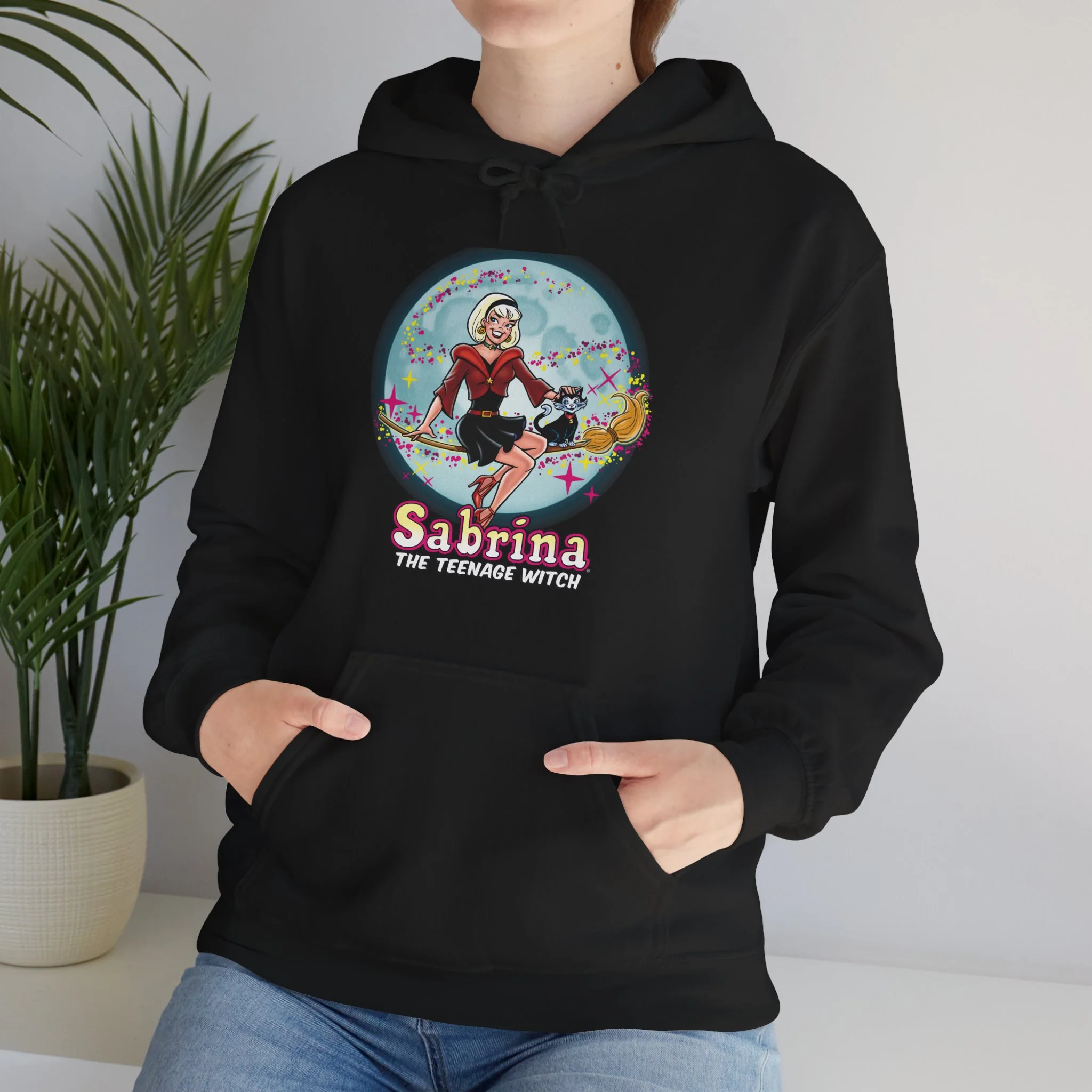 Sabrina the Teenage Witch on Broom Modern Design Unisex Heavy Blend™ Hooded Sweatshirt - Image 18