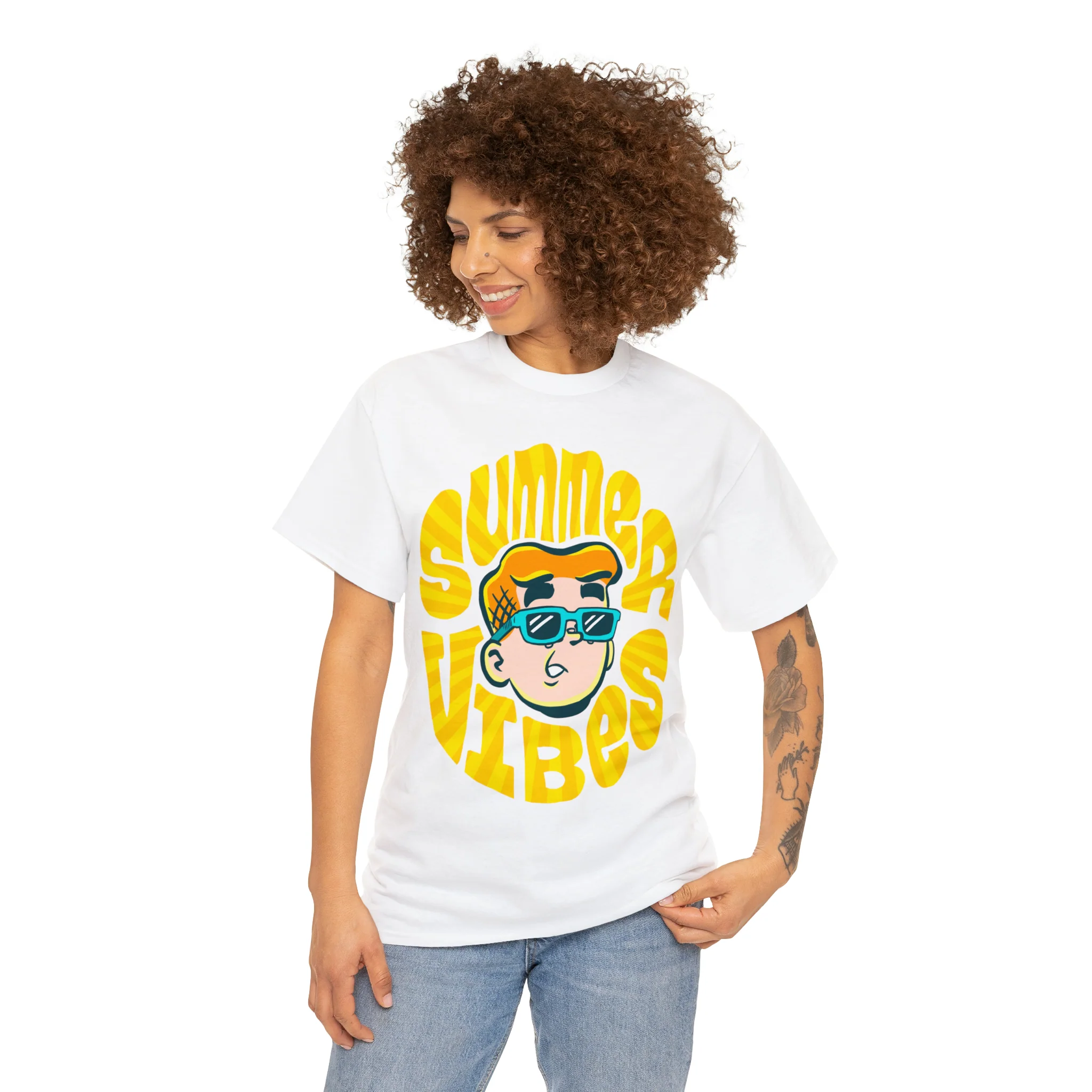 Summer Vibes Graphic Tee (Unisex Heavy Cotton Tee) featuring Archie - Image 100