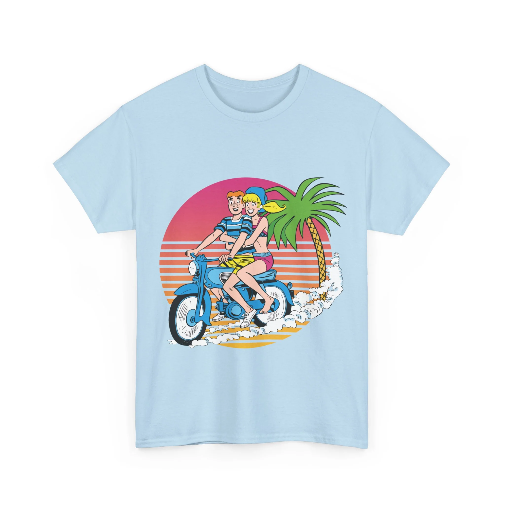 Archie and Betty Summer Fun Scooter Palm Tree Paradise Unisex Graphic Tee - Image 14