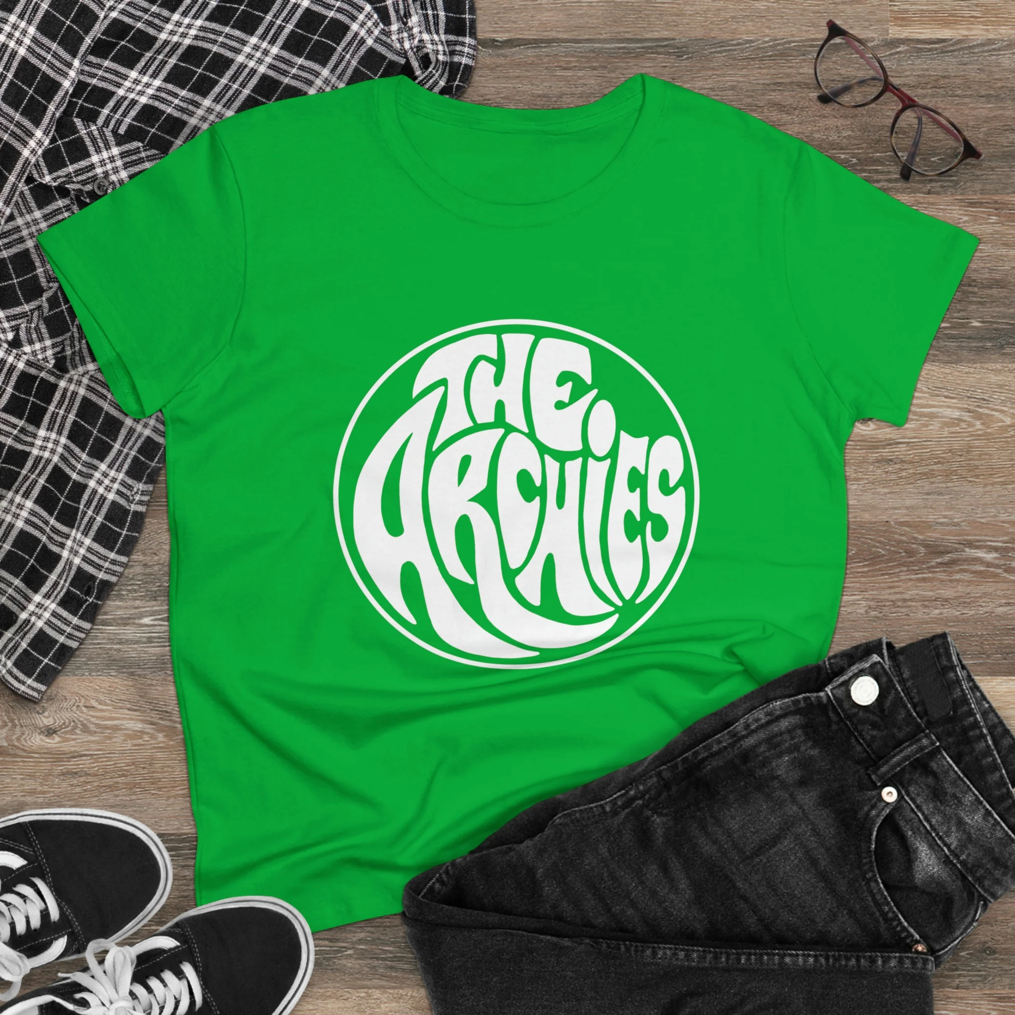 The Archies Band Circle Design T-Shirt (Women's Midweight Cotton Tee) - Image 24