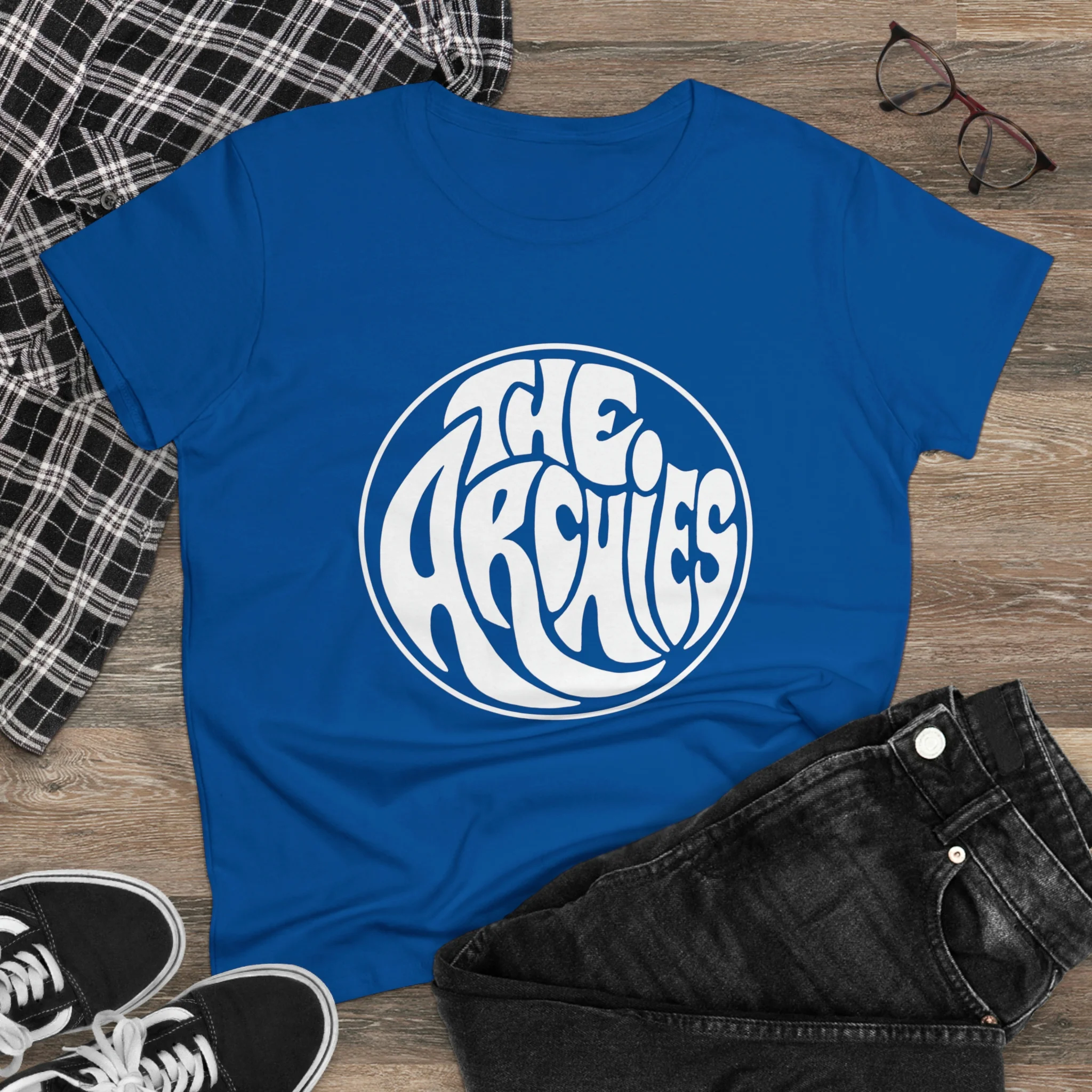 The Archies Band Circle Design T-Shirt (Women's Midweight Cotton Tee) - Image 4