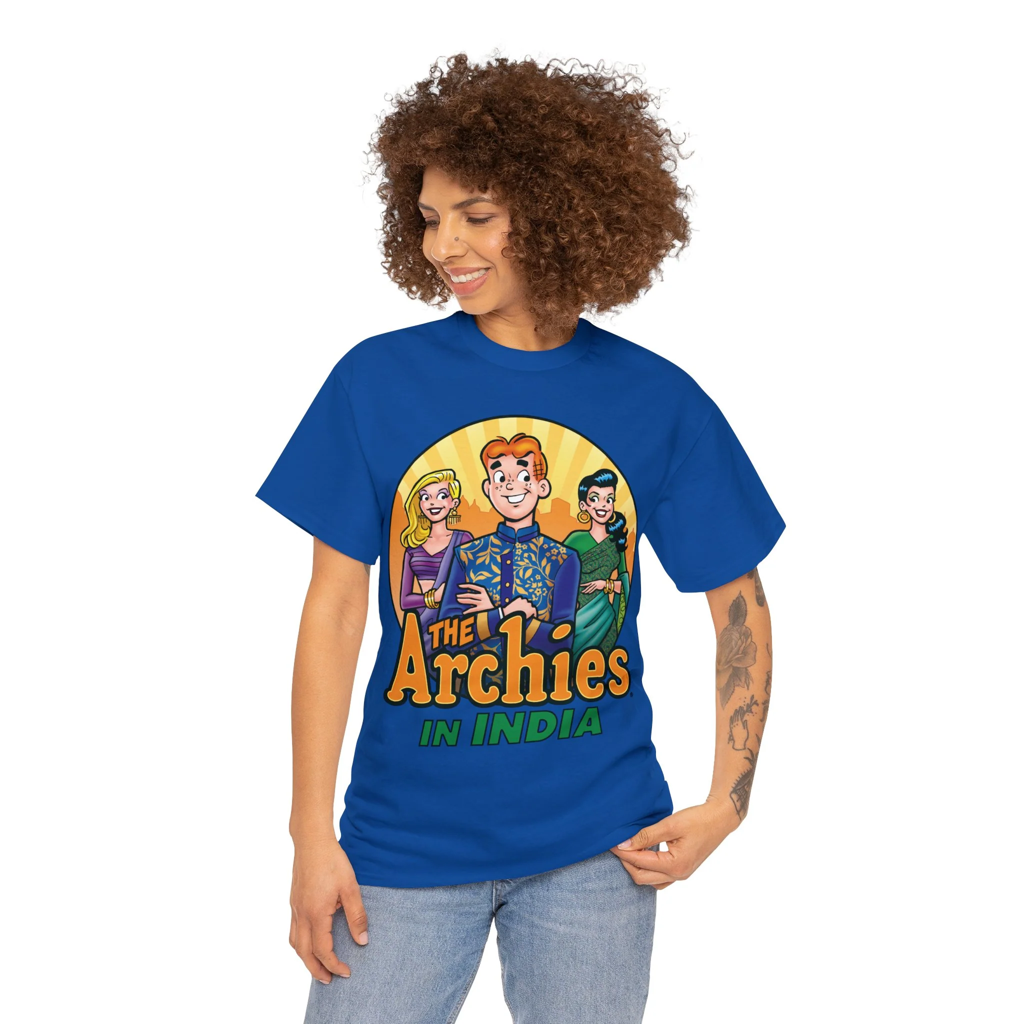 The Archies in India Graphic Tee (Unisex Heavy Cotton Tee) featuring Archie, Betty, and Veronica - Image 22
