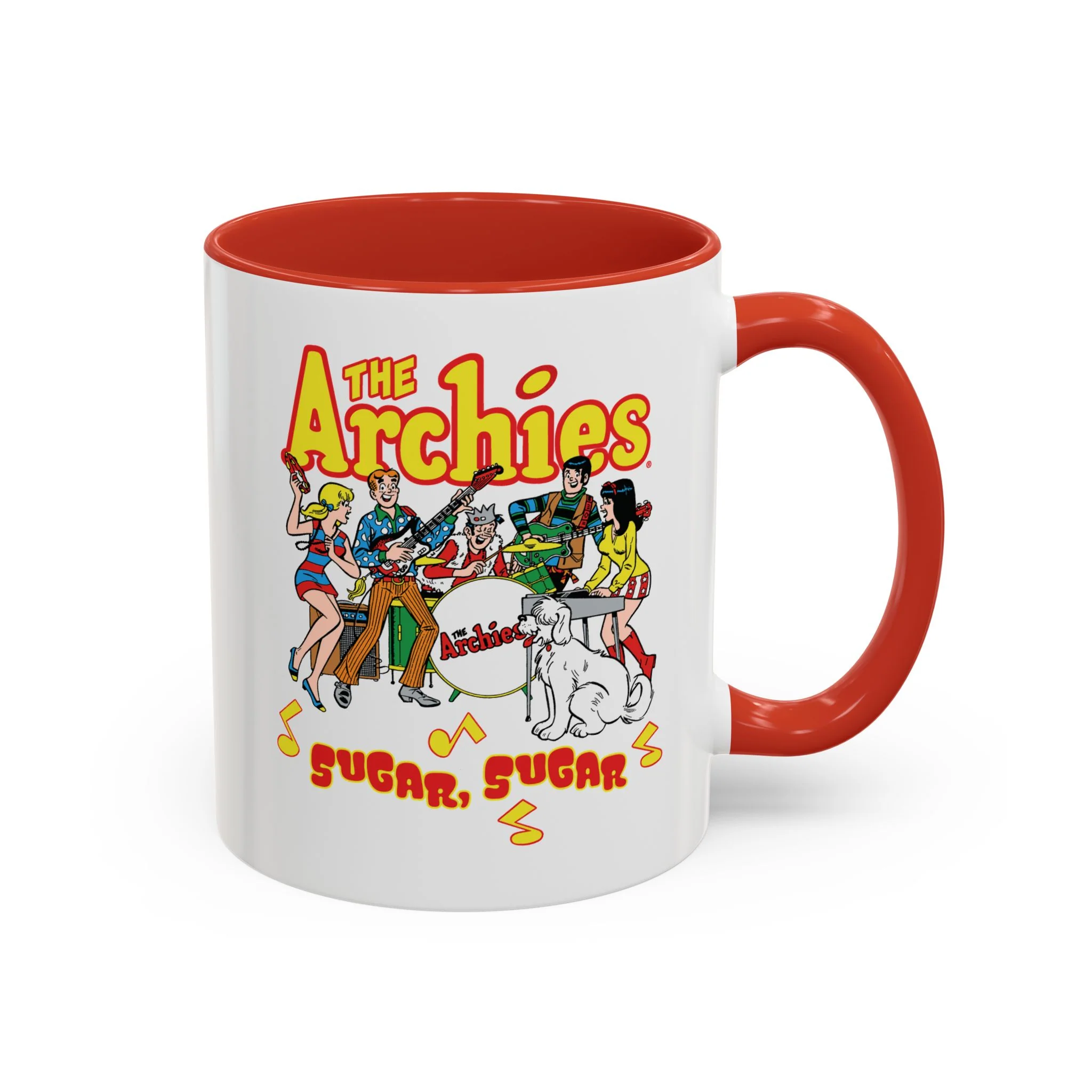 The Archies Sugar Sugar Accent Coffee Mug, 11oz featuring Archie, Betty, Veronica, Jughead, Reggie, and Hot Dog - Image 25