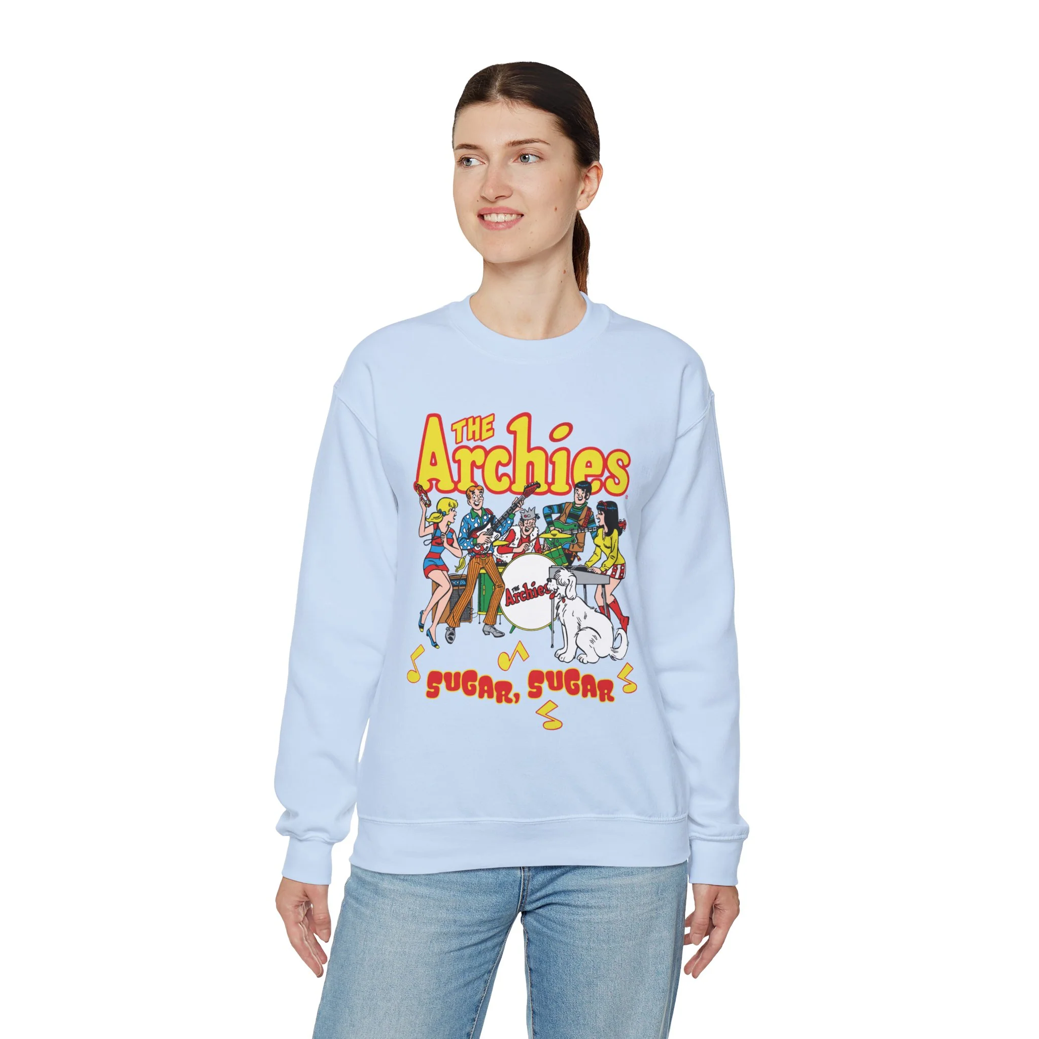 The Archies Sugar Sugar Unisex Heavy Blend™ Crewneck Sweatshirt featuring Archie, Betty, Veronica, Jughead, Reggie, and Hot Dog - Image 34