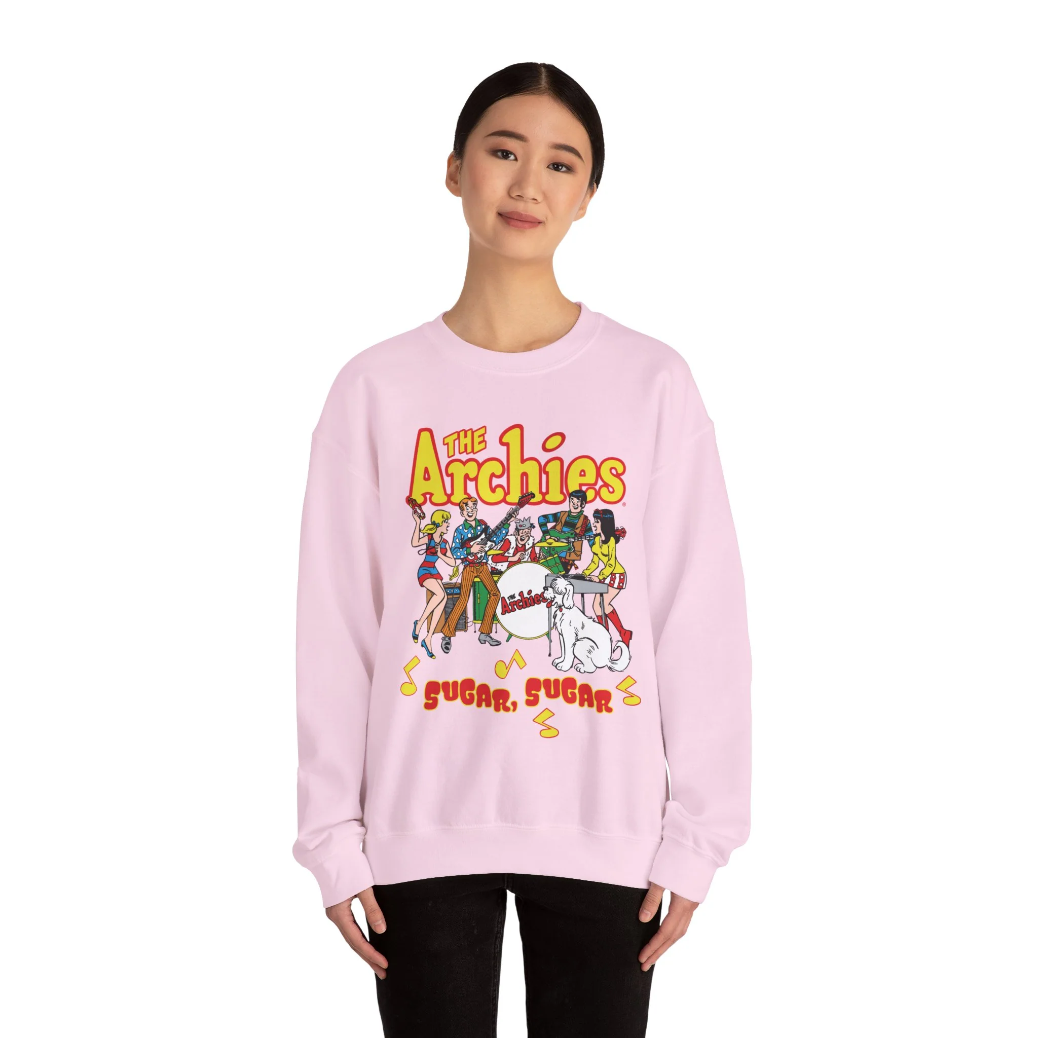 The Archies Sugar Sugar Unisex Heavy Blend™ Crewneck Sweatshirt featuring Archie, Betty, Veronica, Jughead, Reggie, and Hot Dog - Image 37