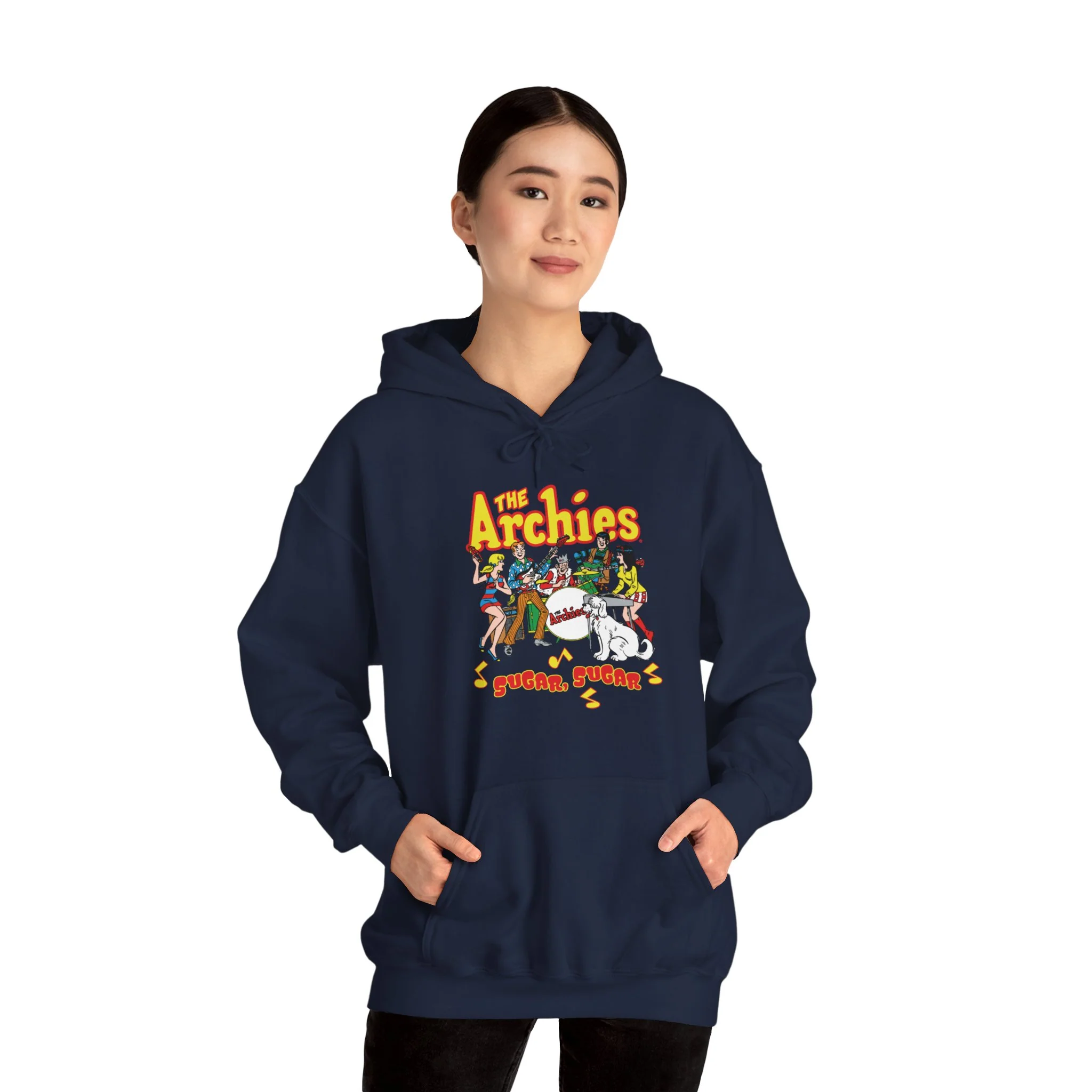 The Archies Sugar Sugar Unisex Heavy Blend™ Hooded Sweatshirt featuring Archie, Betty, Veronica, Jughead, Reggie, and Hot Dog - Image 21