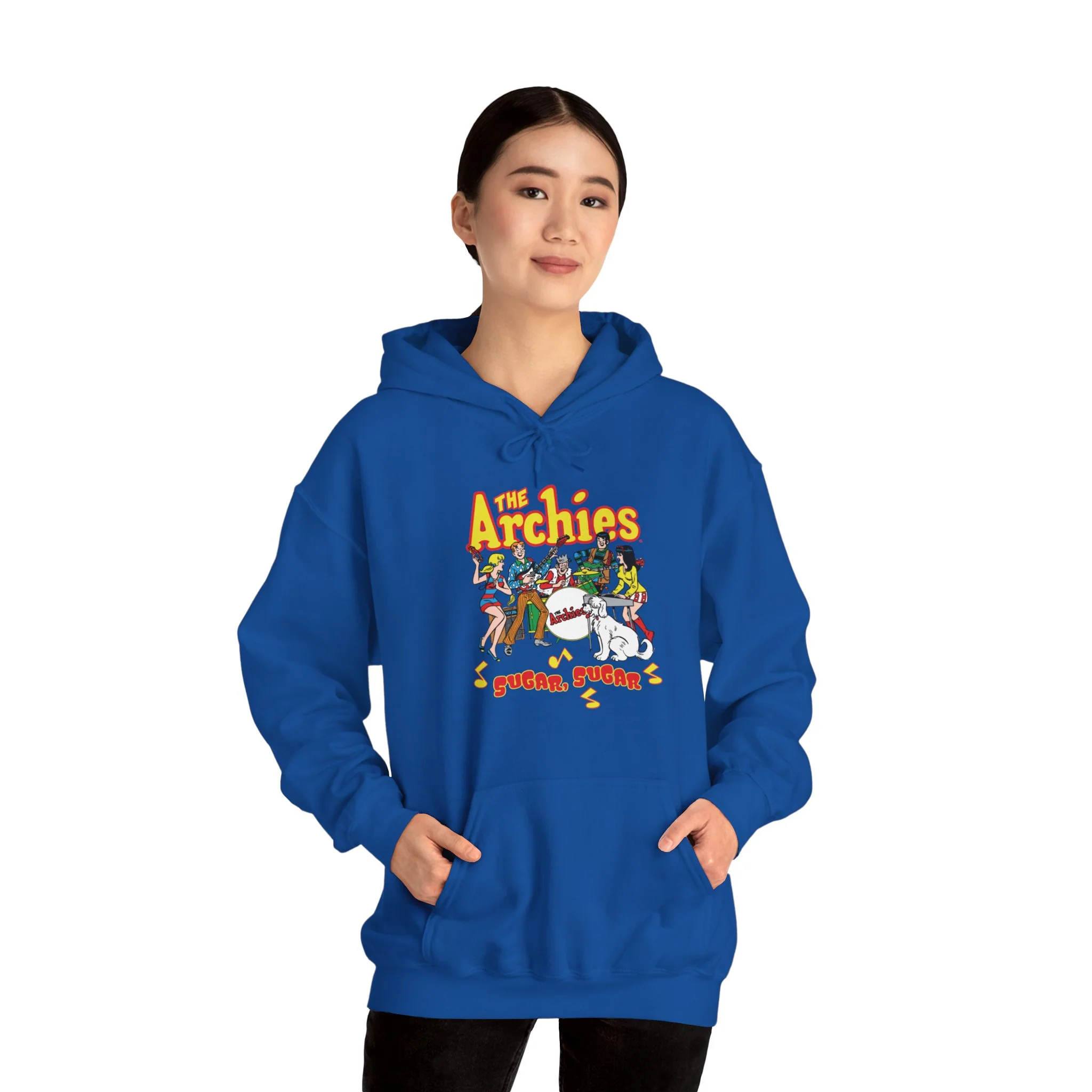 The Archies Sugar Sugar Unisex Heavy Blend™ Hooded Sweatshirt featuring Archie, Betty, Veronica, Jughead, Reggie, and Hot Dog - Image 41