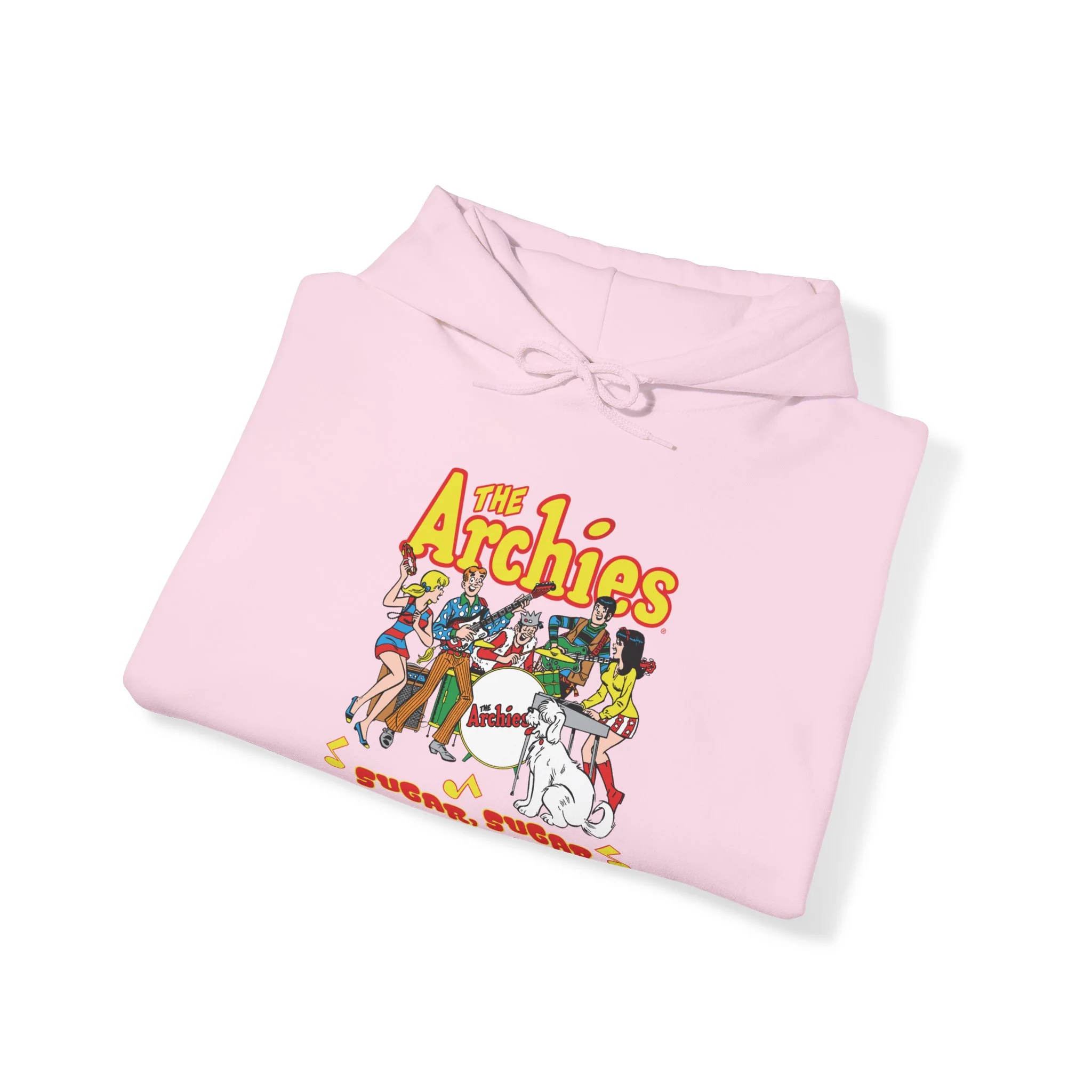 The Archies Sugar Sugar Unisex Heavy Blend™ Hooded Sweatshirt featuring Archie, Betty, Veronica, Jughead, Reggie, and Hot Dog - Image 48